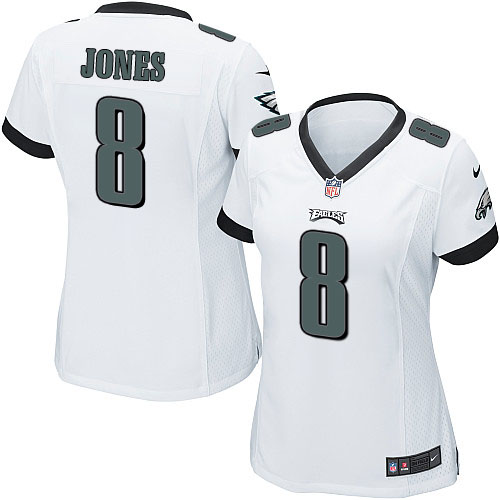 Women's Limited Donnie Jones Nike Jersey White Road - #8 NFL Philadelphia Eagles
